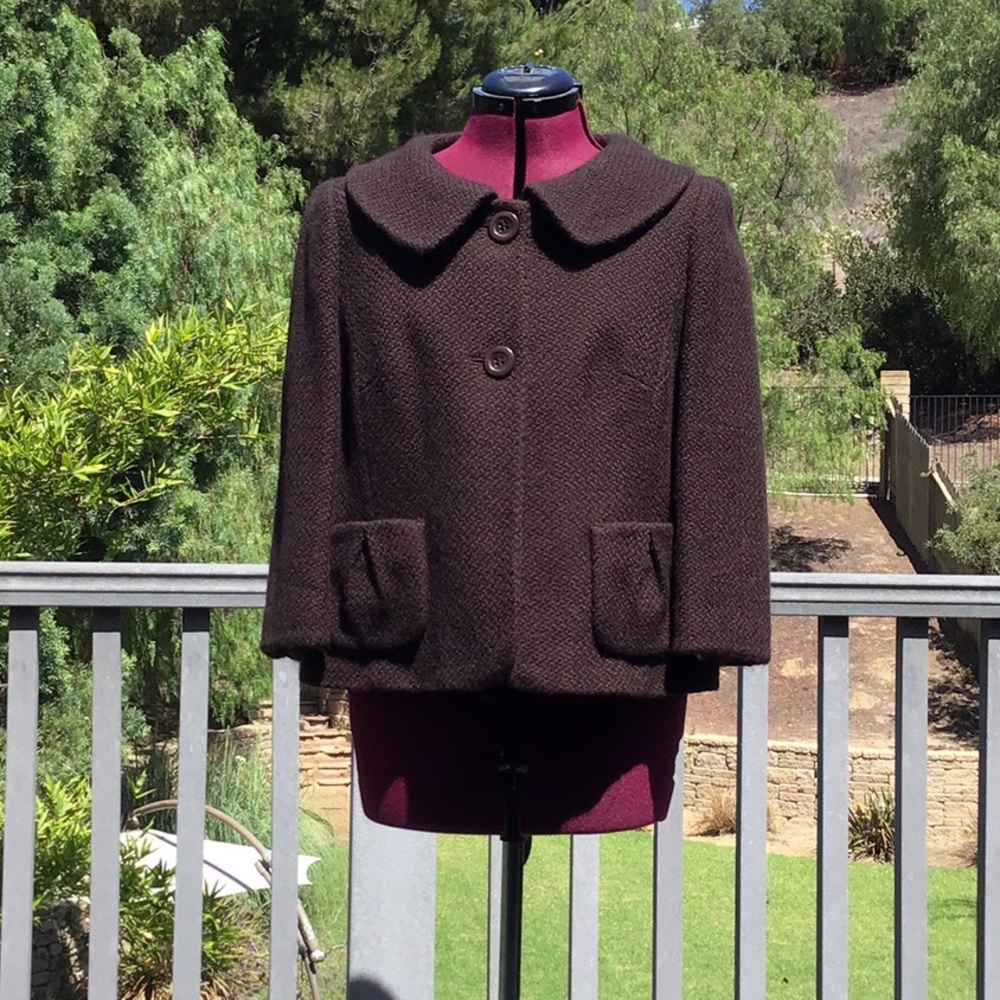 Ann Taylor - Chocolate Brown Wool 2 button coat